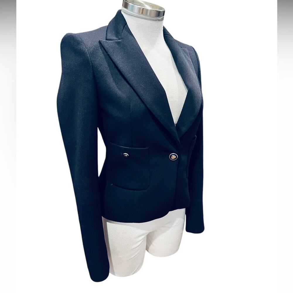 ZARA  Navy Padded Blazer Size XS - Picture 4 of 8